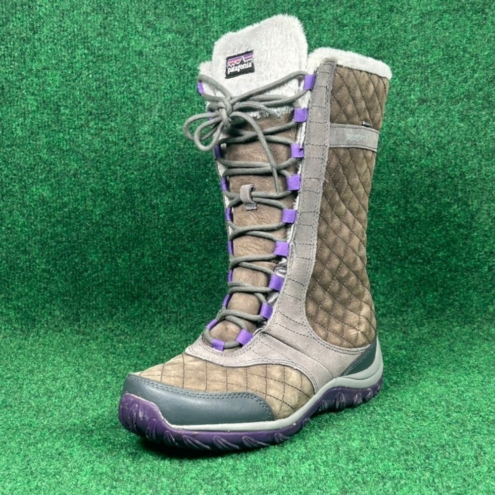 Patagonia Wintertide High Quilted Faux Fur 200G Insulation WP Boots Women 7